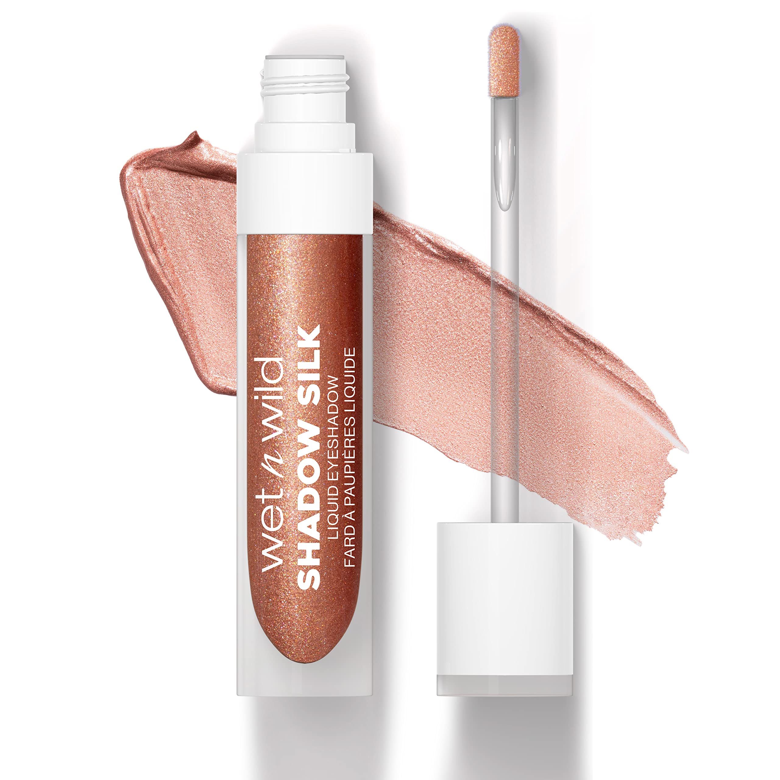 Wet n Wild Shadow Silk Heart Of Rose Gold close-up showing vibrant shimmer for bold lids.