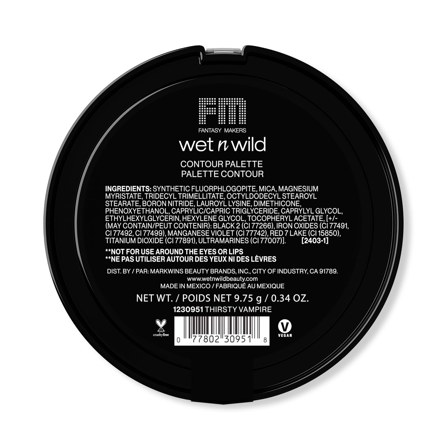 wet n wild Vampiress Contour Palette packaging portable for makeup on the go.