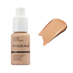 WFWJ PHOERA Foundation 104 Buff Beige swatch for even skin tone and coverage