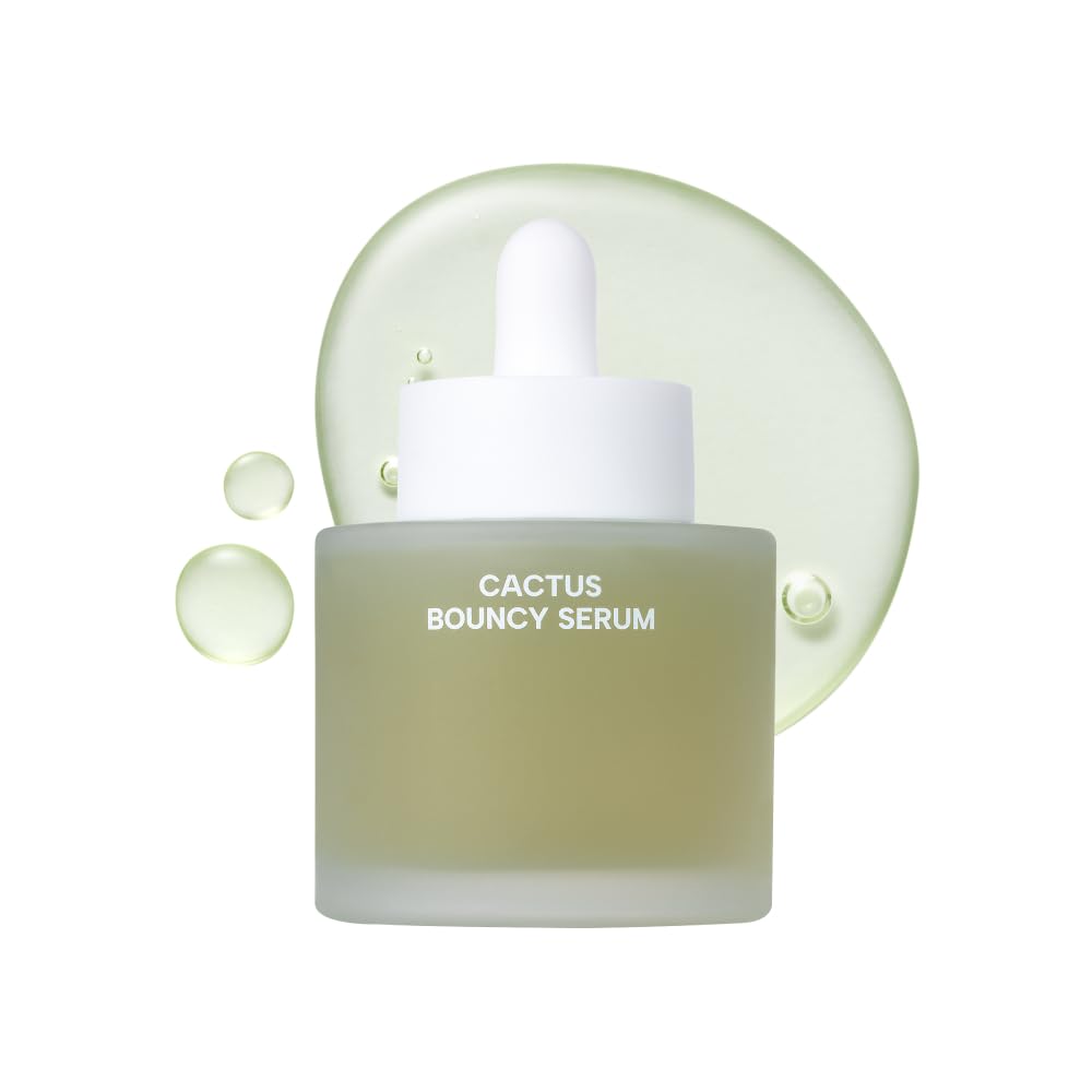 Whamisa Cactus Bouncy Serum bottle close-up with premium packaging and easy dispensing