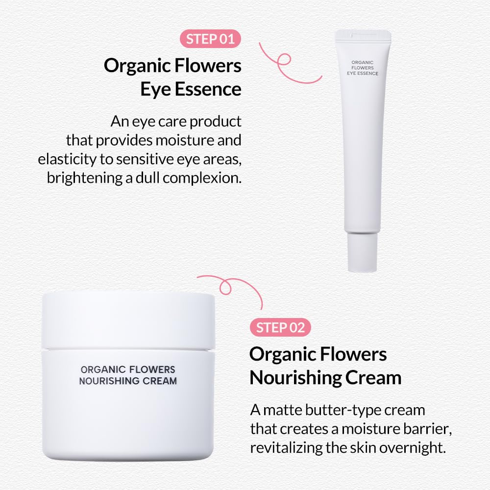 Whamisa Organic Flowers Eye Essence packaging and label detail for premium skincare