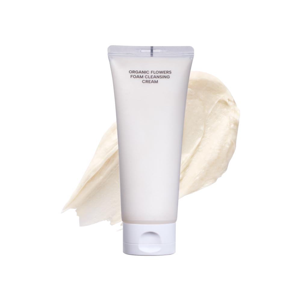 Whamisa Organic Flowers Foam Cleansing Cream: lush foam lather for a gentle cleanse.