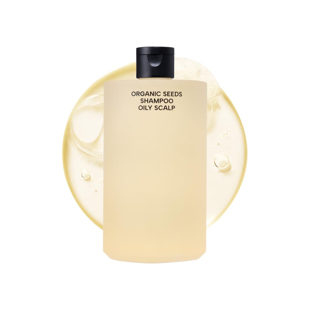 Whamisa Organic Seeds Shampoo bottle for a refreshing cleanse that helps control oil.
