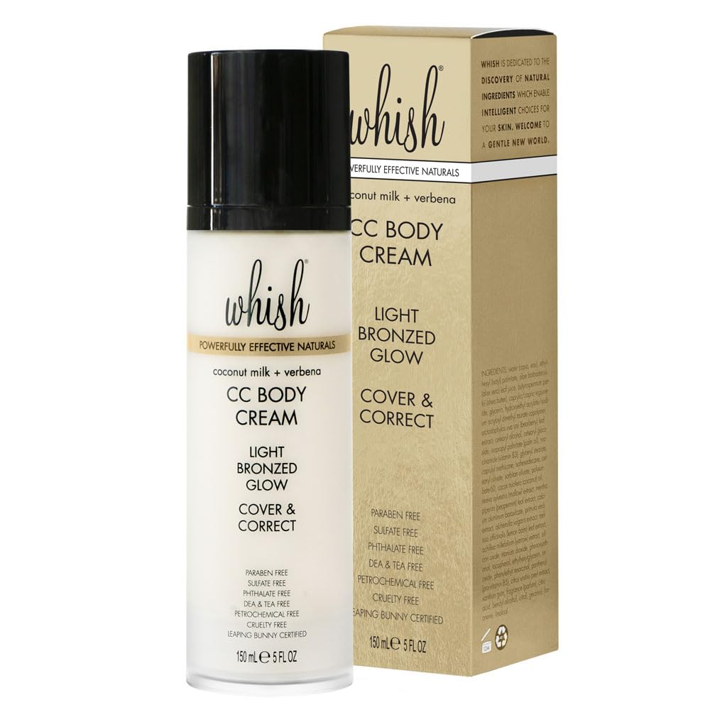 Whish CC Body Cream 5 oz bottle packaging for travel-ready care