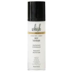 Whish Coconut Milk & Verbena Self Tanner bottle in hand for easy application.