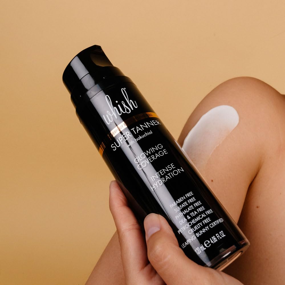 Whish Self Tanner on legs shows even tone and subtle color