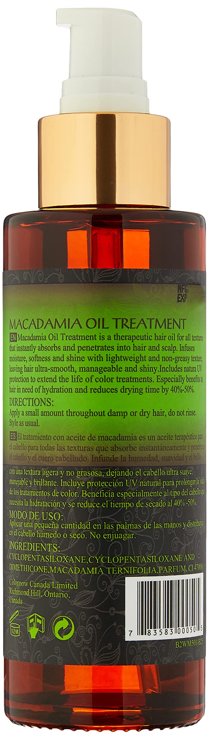 Whisper Whip Macadamia Deluxe Serum applied to damp hair to tame frizz.