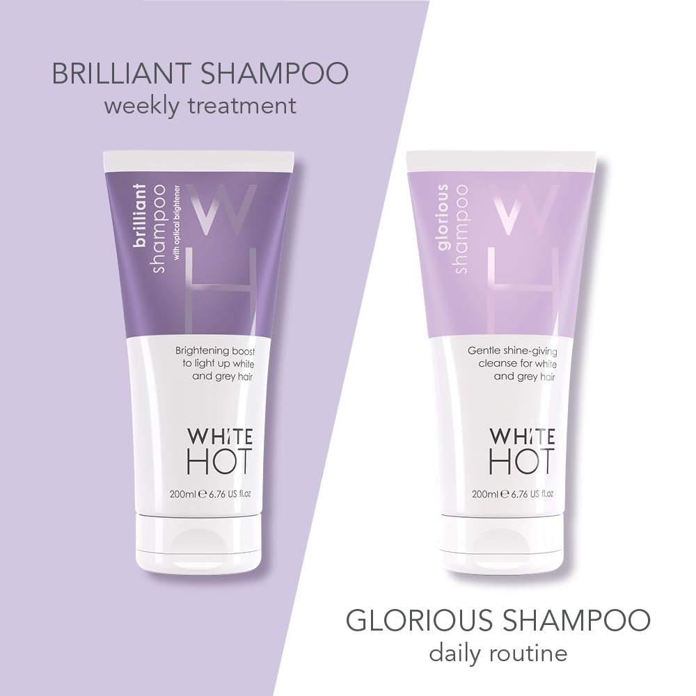 White Hot Brilliant Shampoo lather close-up with creamy foam