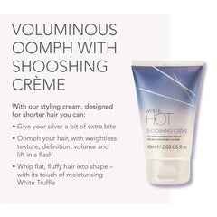 White Hot Shooshing Crème texture close-up shows creamy formula that defines without heaviness.