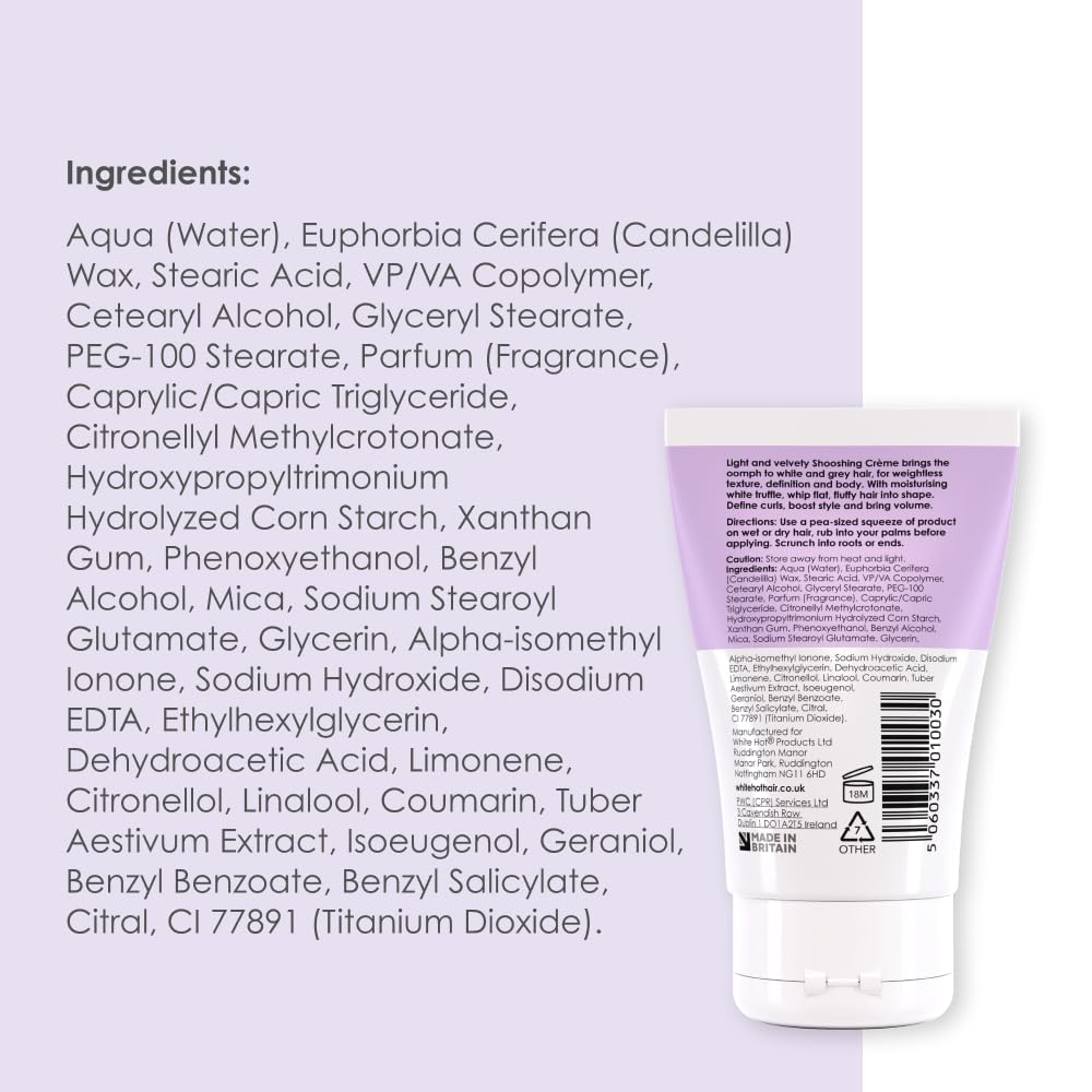 White Hot Shooshing Crème adds texture and movement to waves and curls.