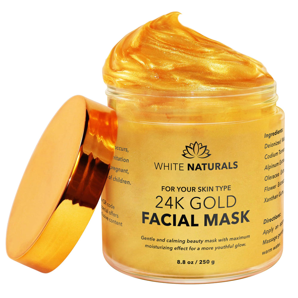 White Naturals 24K Gold Mask close-up of anti-aging formula for smoother skin