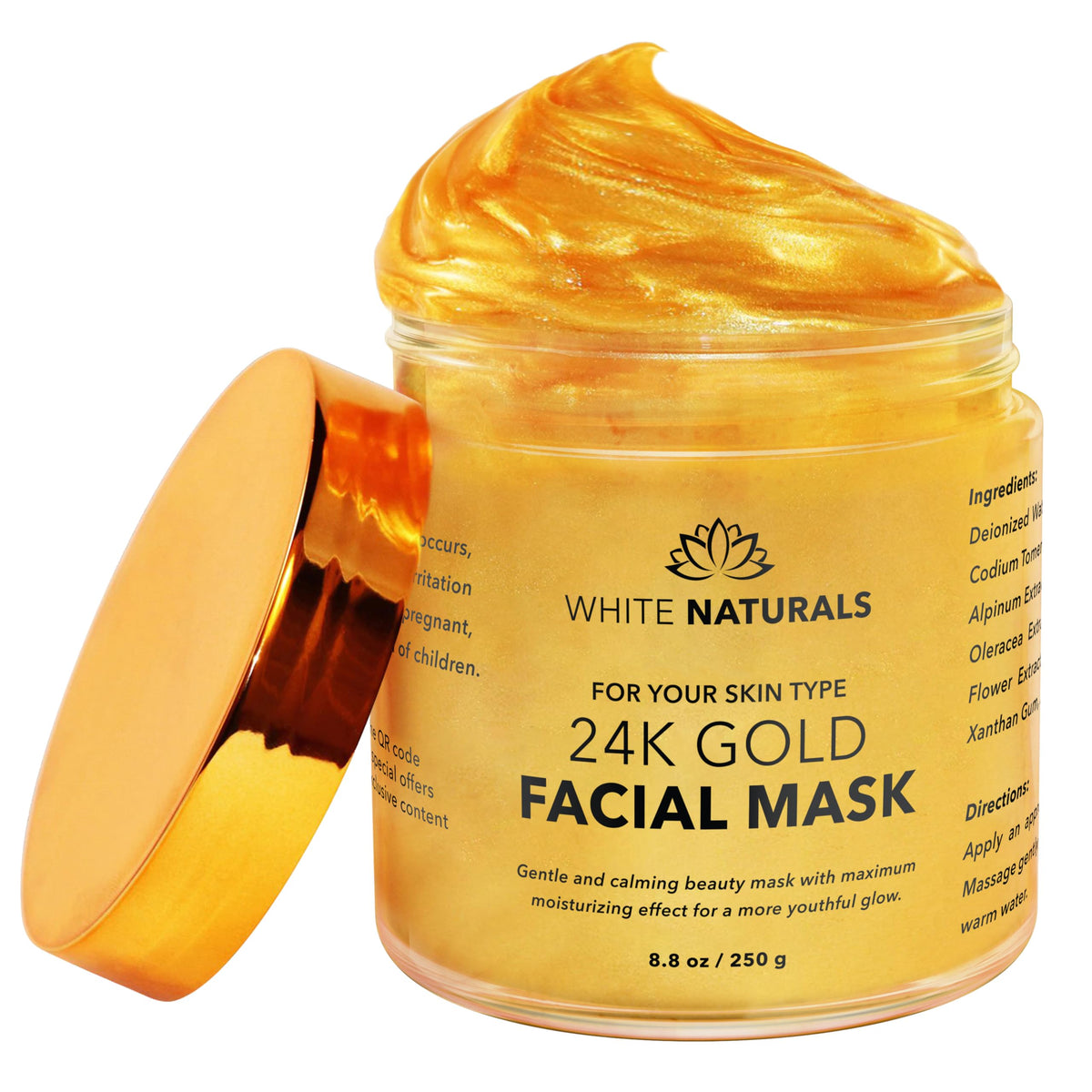 White Naturals 24K Gold Mask close-up of anti-aging formula for smoother skin