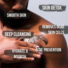 White Naturals activated charcoal powder detail highlighting cleansing action