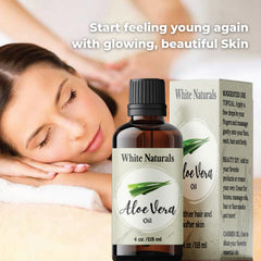 White Naturals Aloe Vera Oil enhances hair shine and resilience in conditioning routines.