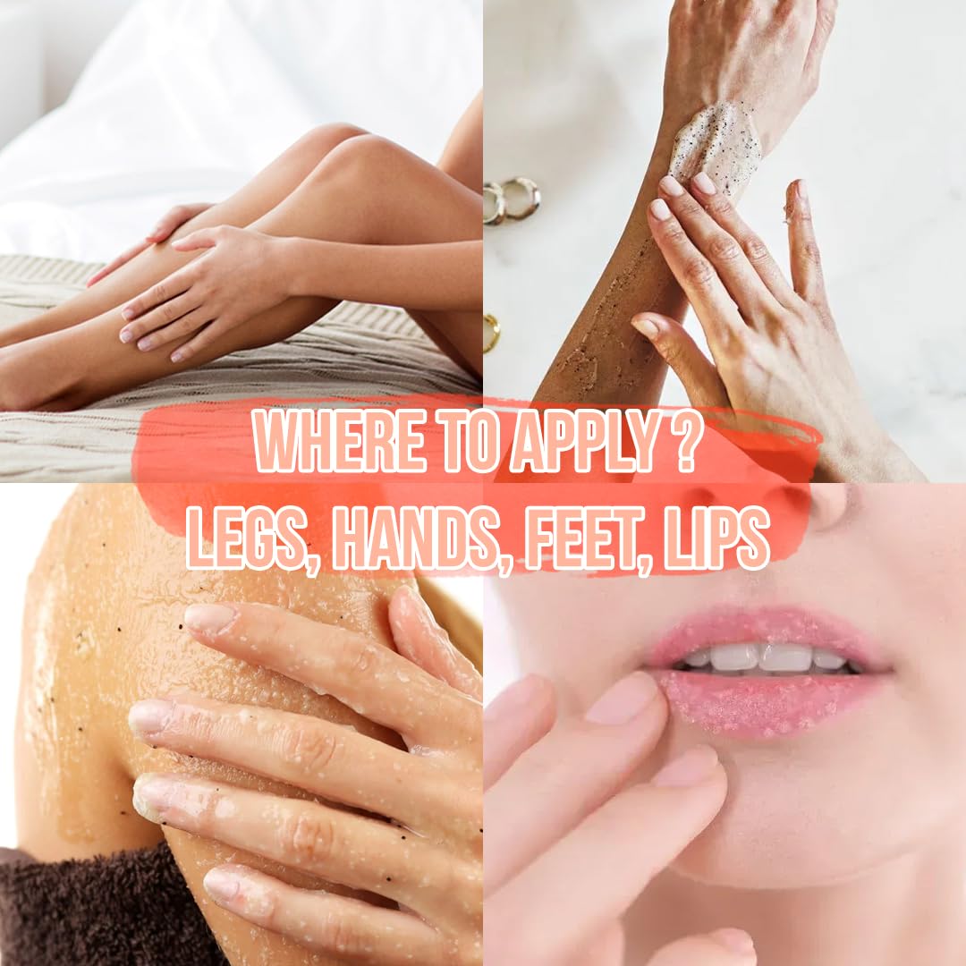 Powdery pink exfoliant contrasted with white salt crystals in White Naturals scrub.