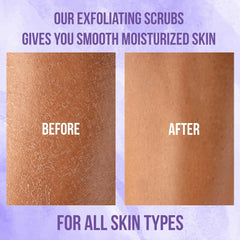 White Naturals Lavender Body Scrub massaged into skin for a smoother feel.