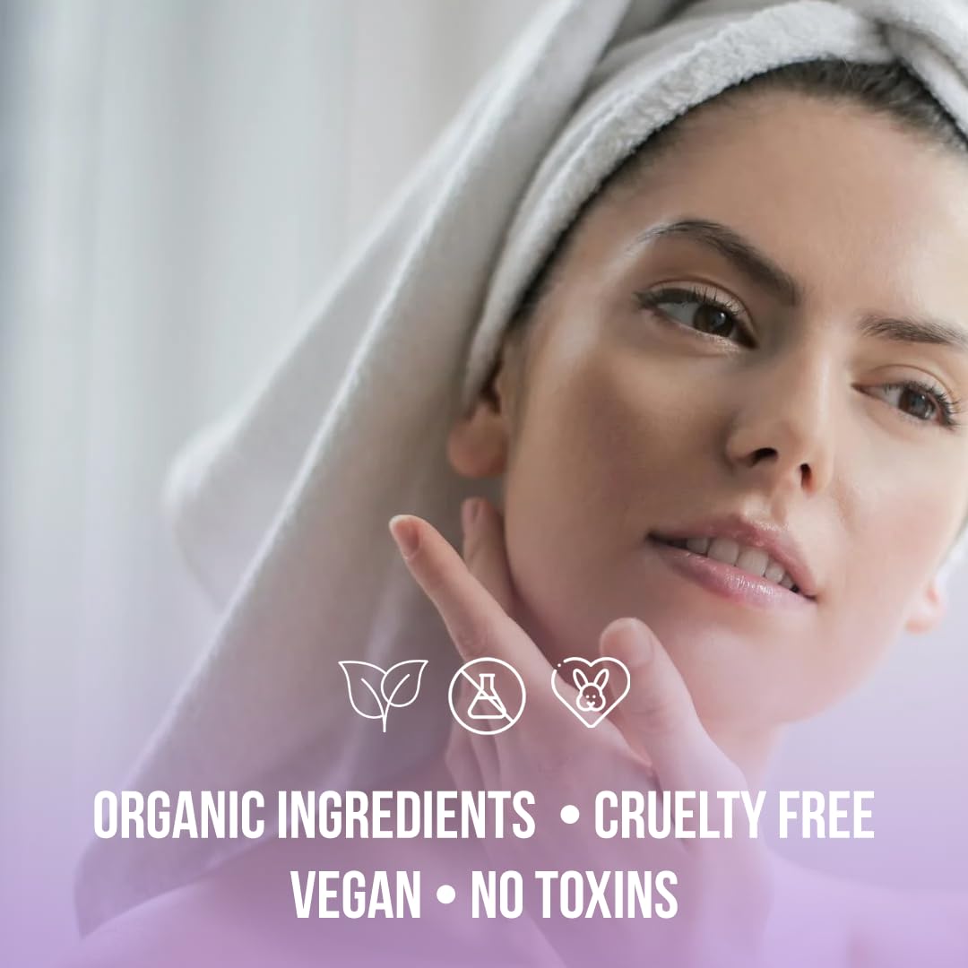 White Naturals Lavender Scrub aroma fills shower for a calming routine.