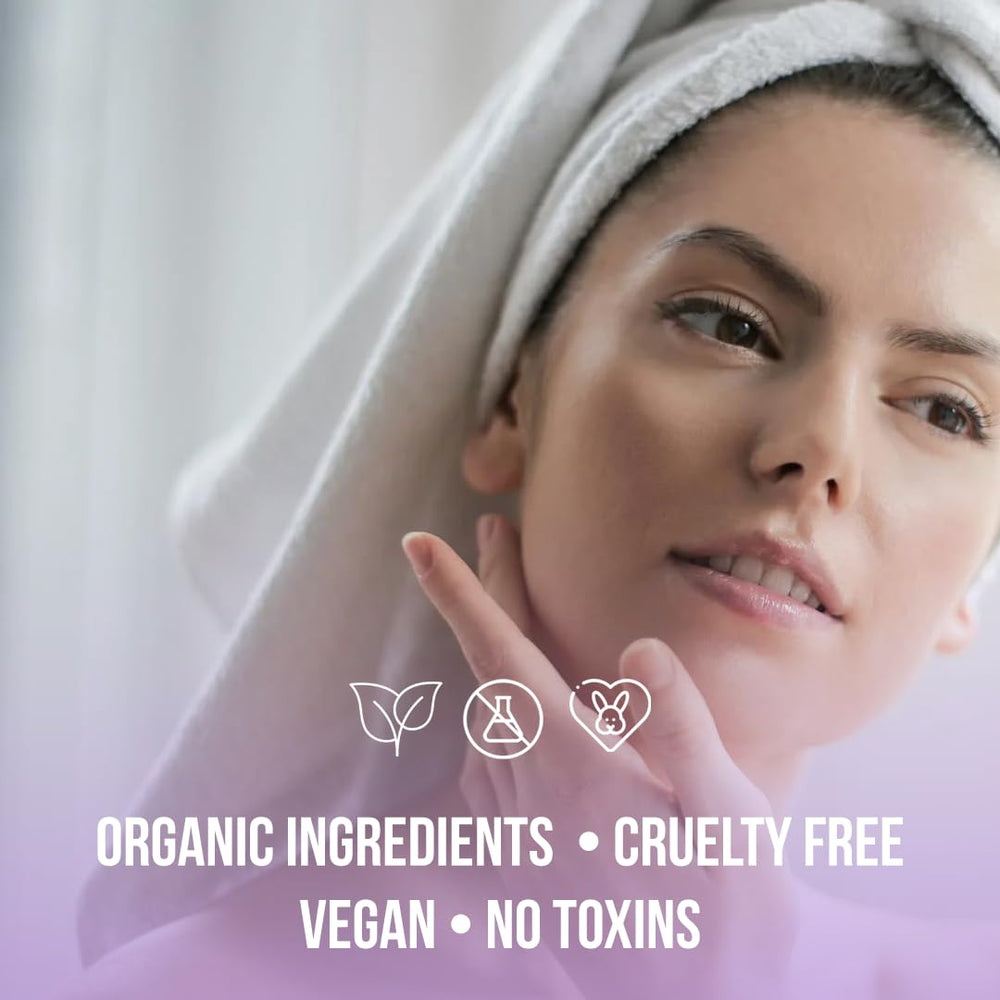 White Naturals Lavender Scrub aroma fills shower for a calming routine.