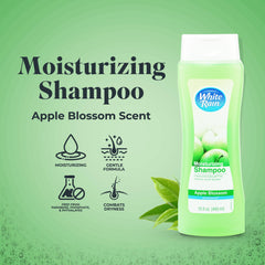 White Rain Apple Blossom label close-up highlighting cruelty-free promise