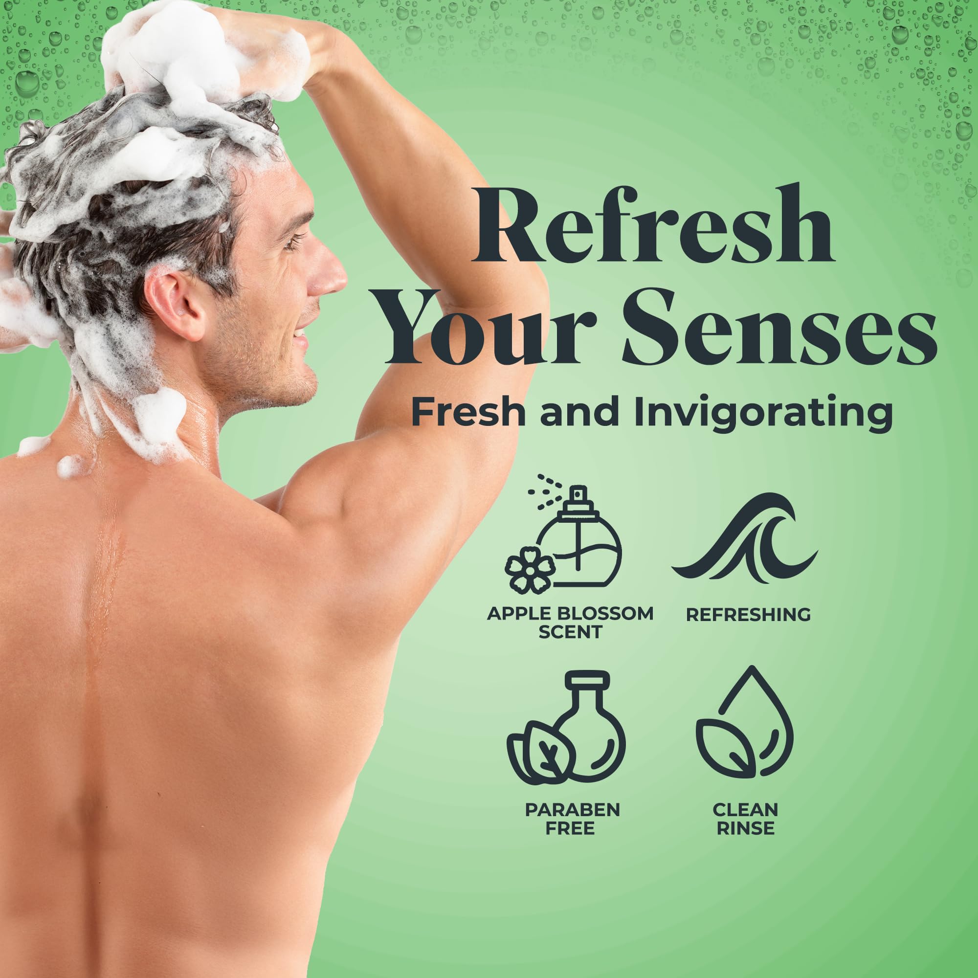White Rain Apple Blossom lather indicates gentle cleansing and scent release