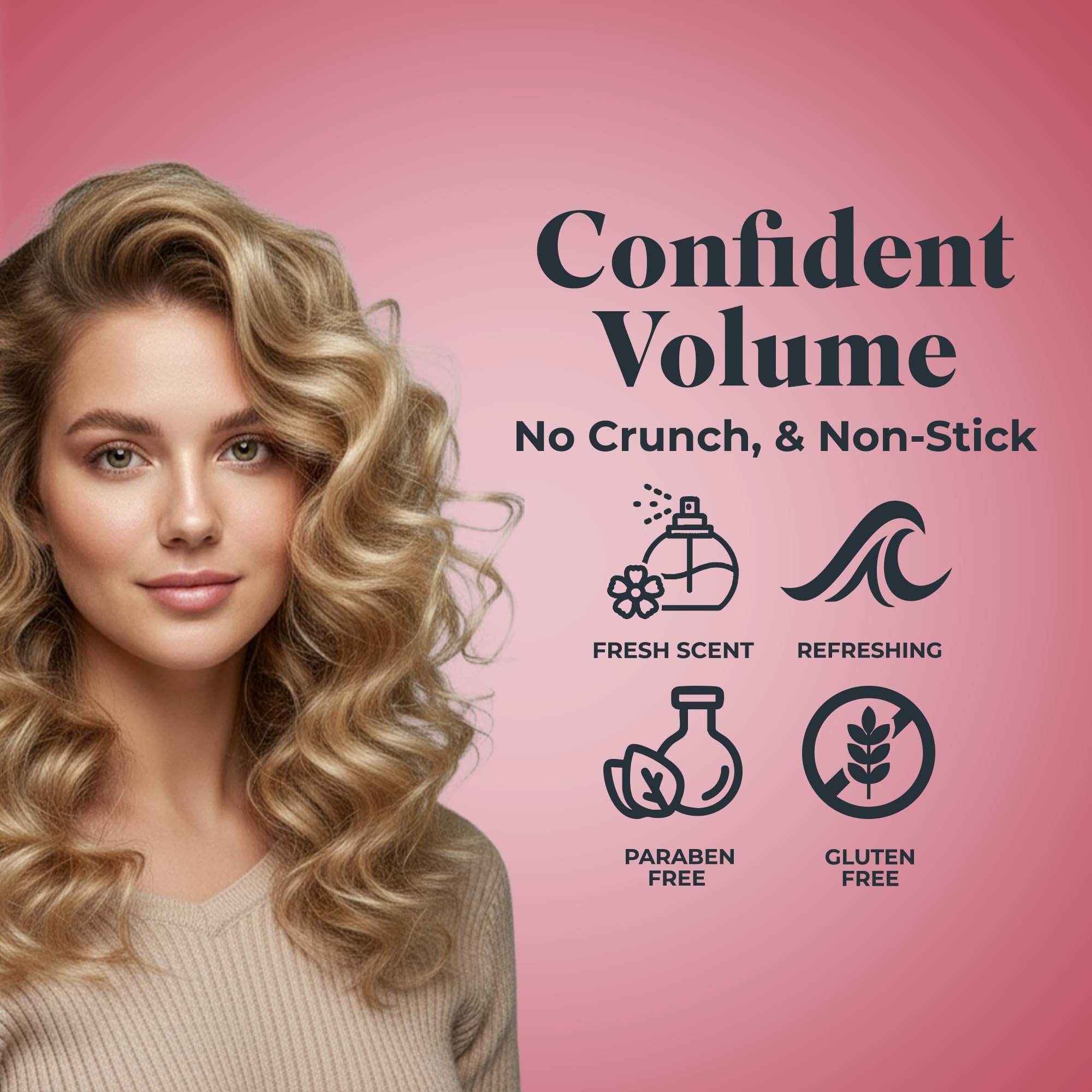 White Rain Volume Mousse hands-dispensing delivers light, touchable hold.