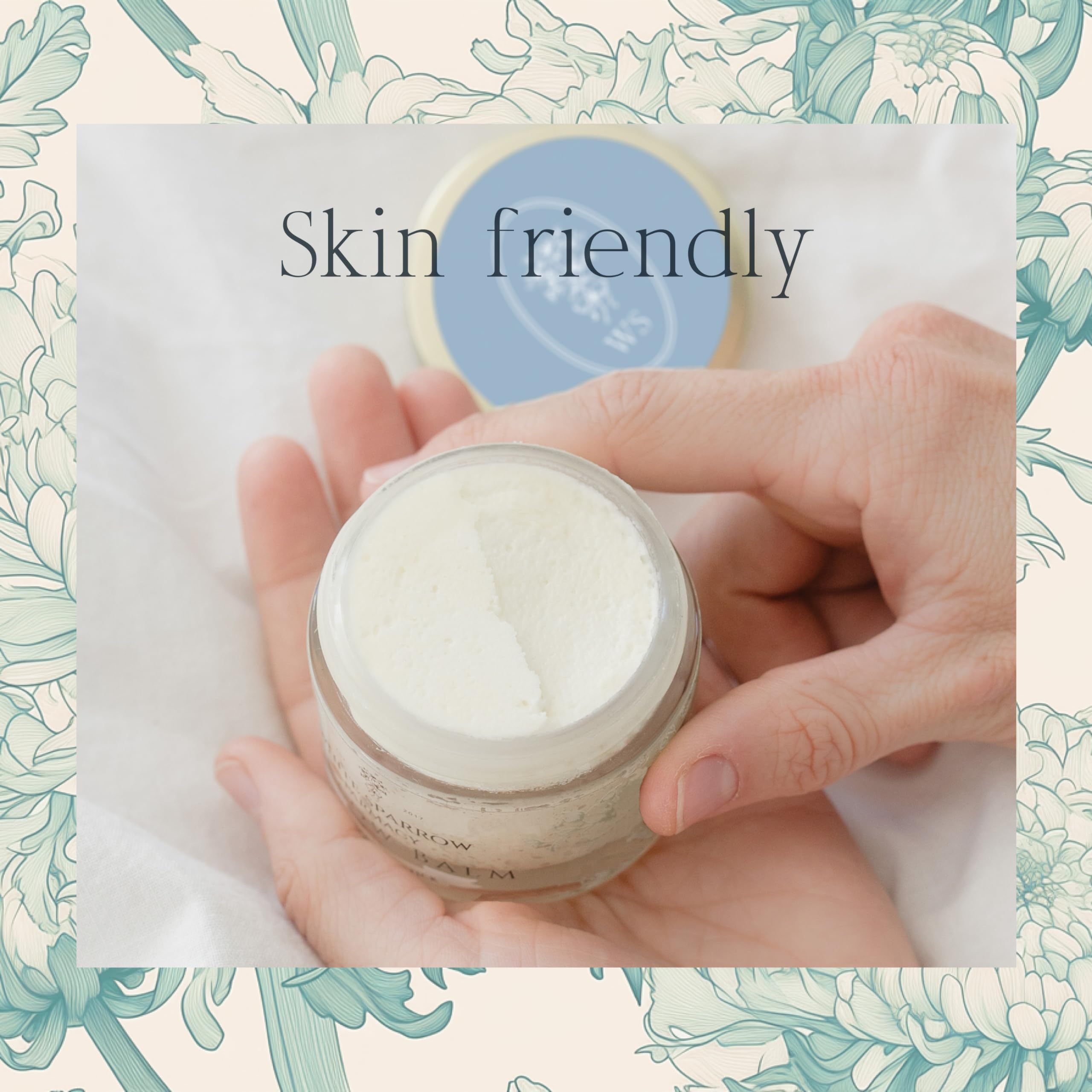 White Sparrow Farmacy balm for face and body in a compact jar, travel-friendly