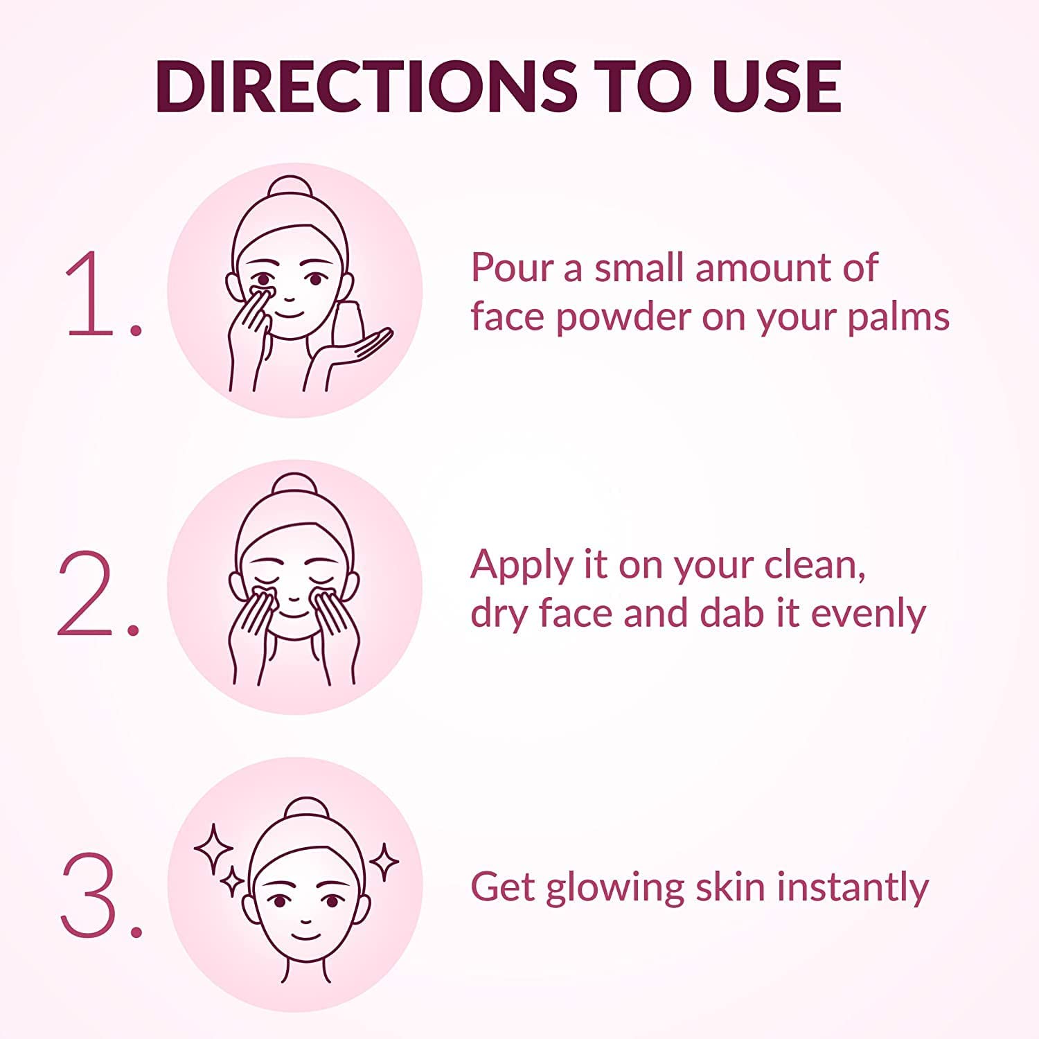 White Tone face powder hand-application without applicator.