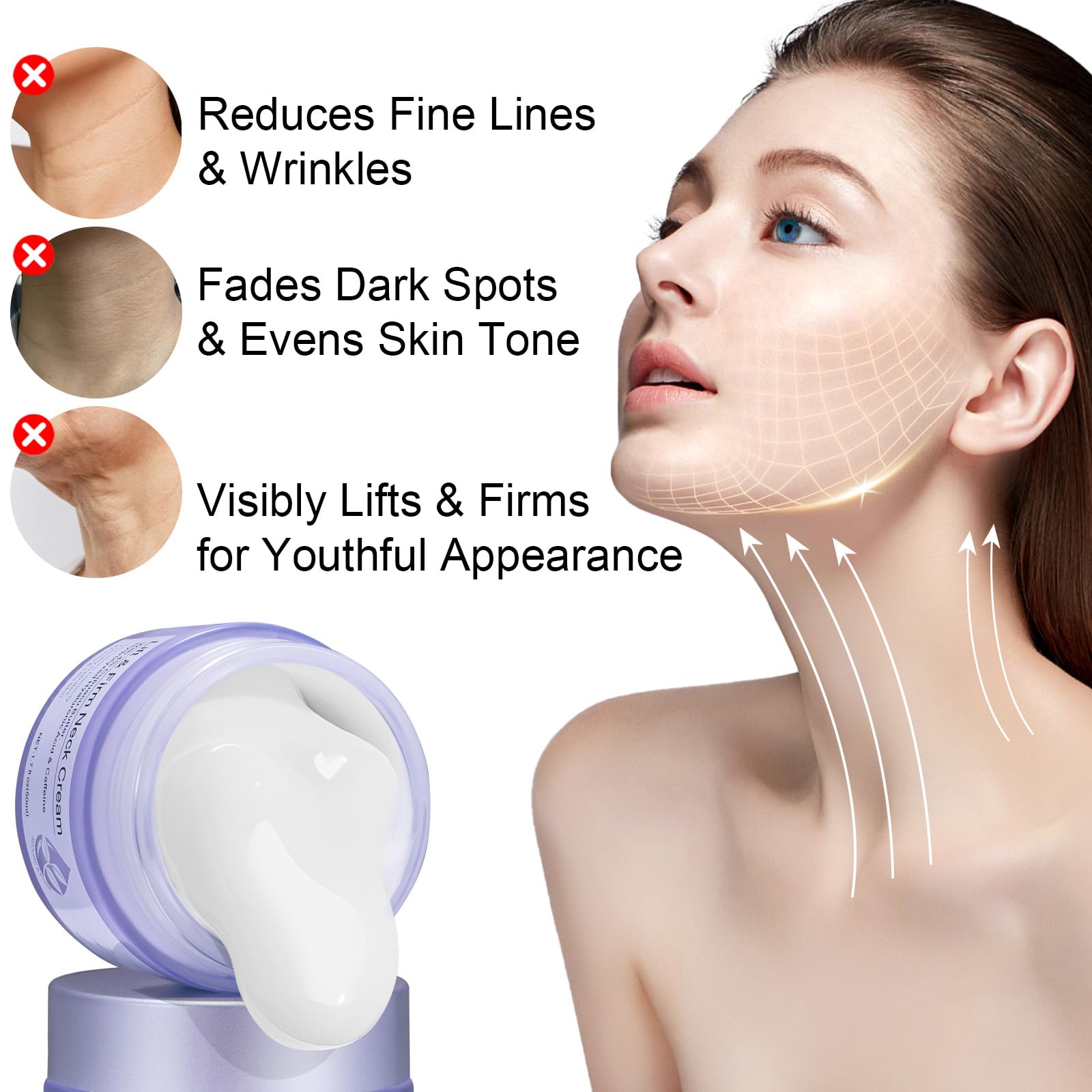 WHLH & WELL-BEING Neck Creams silky texture application delivering smooth, non-greasy feel