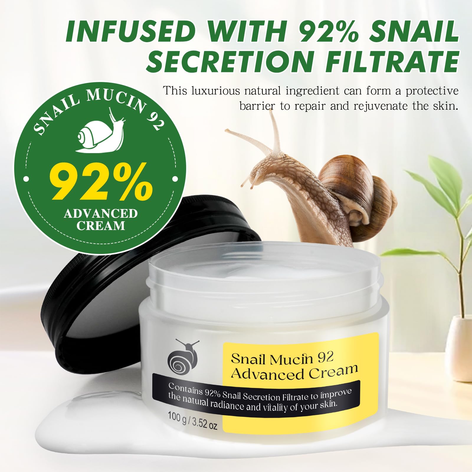 WHLH & WELL-BEING close-up of snail mucin ingredients