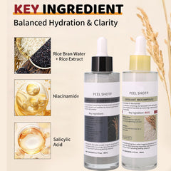 WICUSE White Rice Exfoliating Mask on skin for gentle exfoliation.