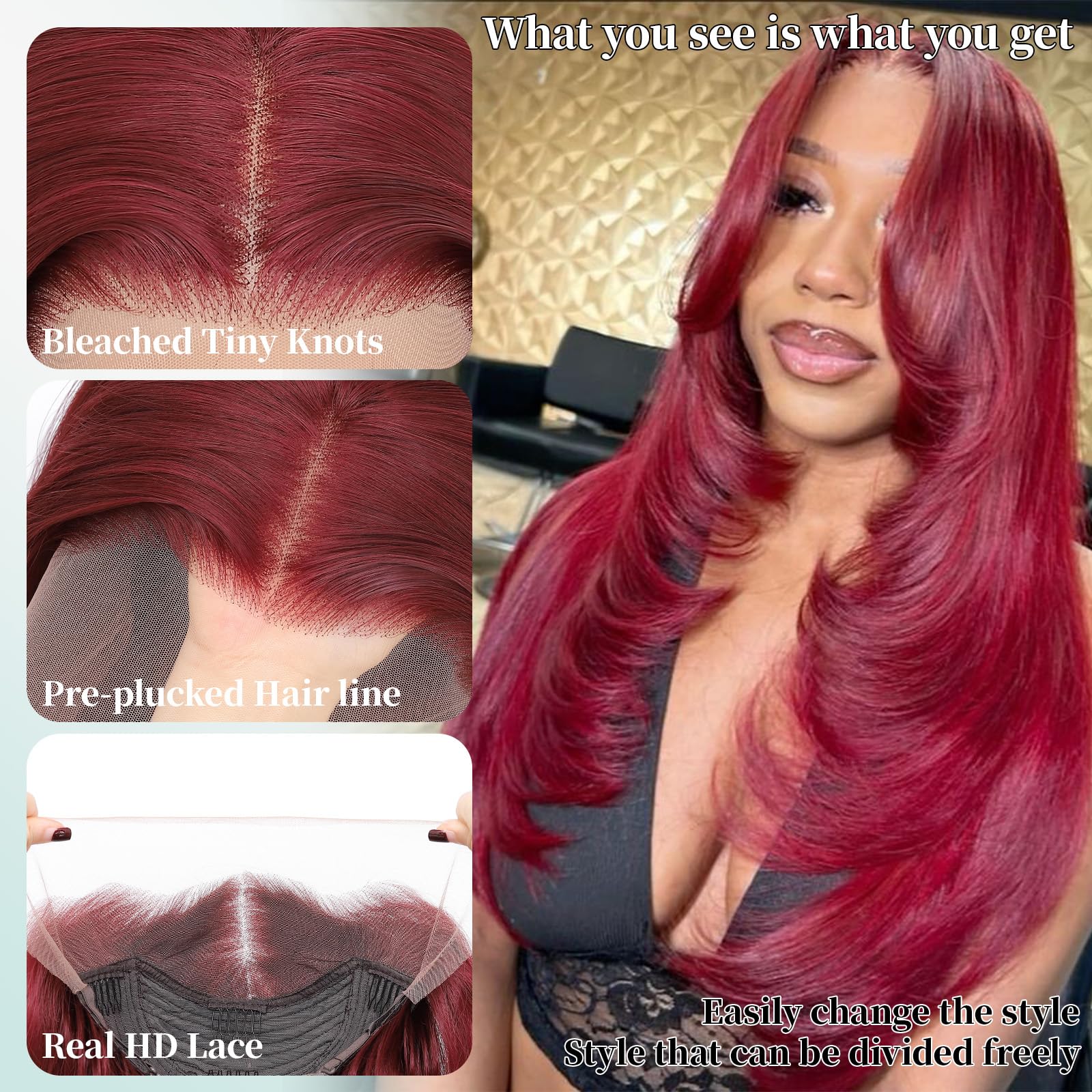 WIGAGA 26-inch straight layered wig provides sleek volume and easy styling.