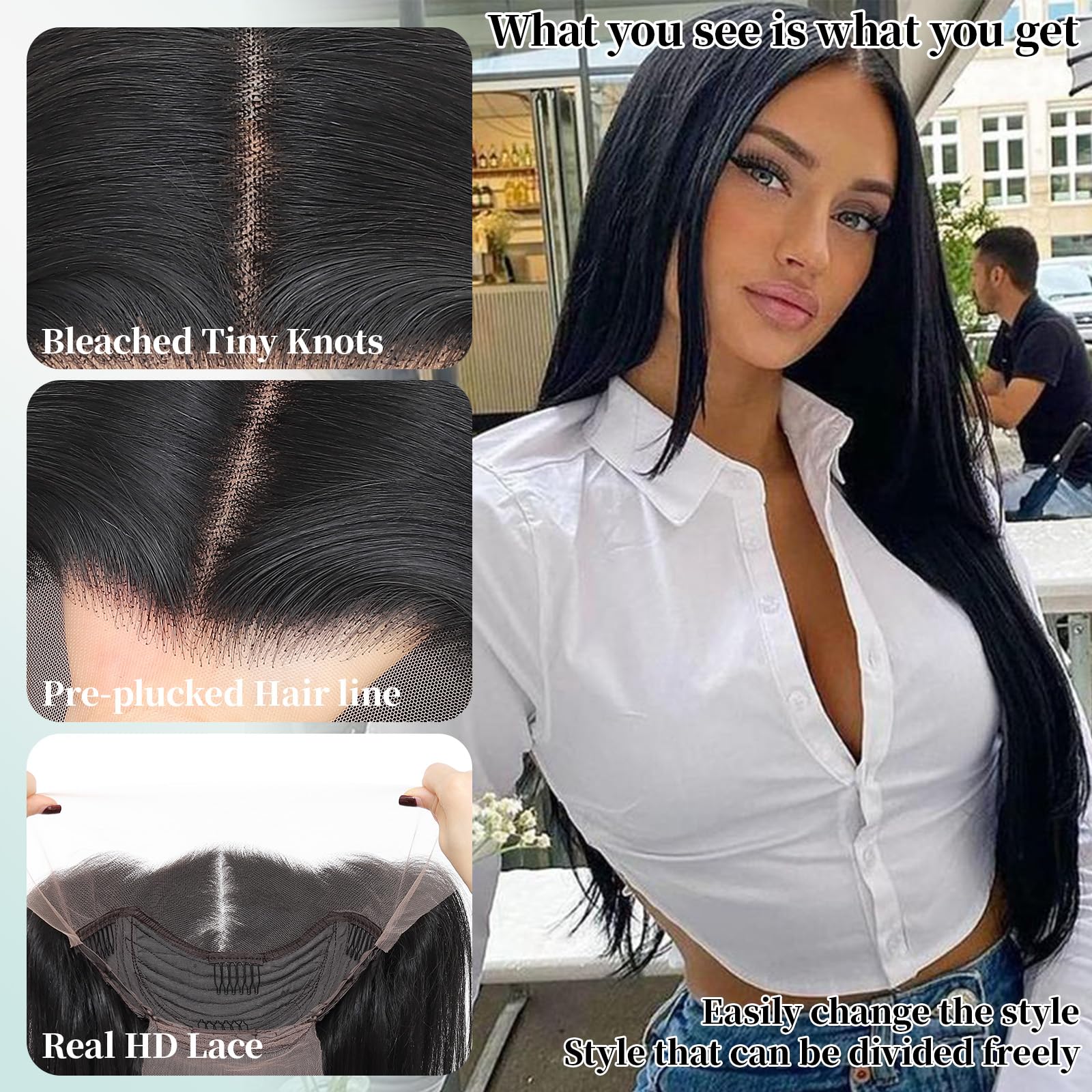 WIGAGA beginner-friendly glueless wig with adjustable strap and four combs for secure wear.