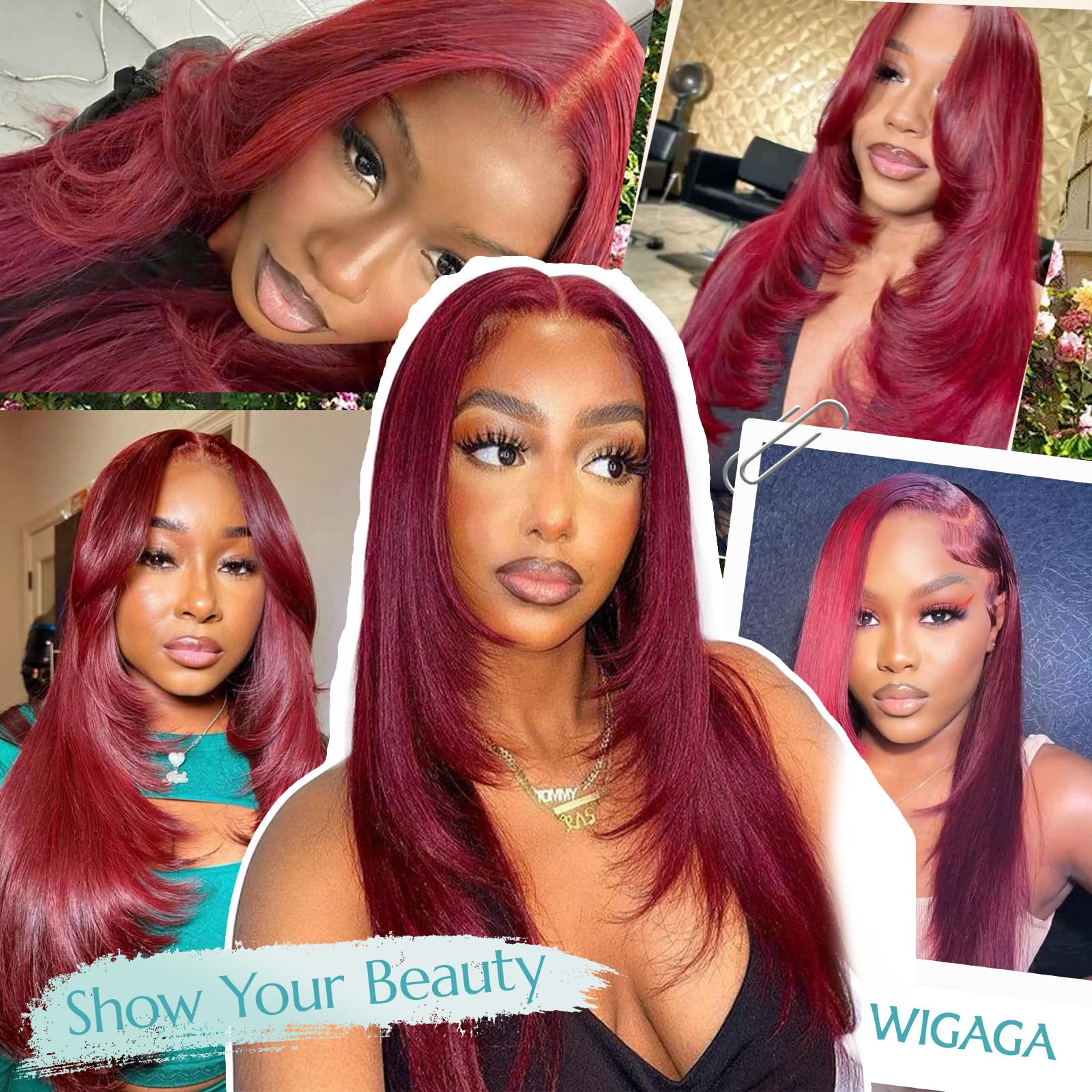 WIGAGA synthetic with human-hair feel for realistic movement.