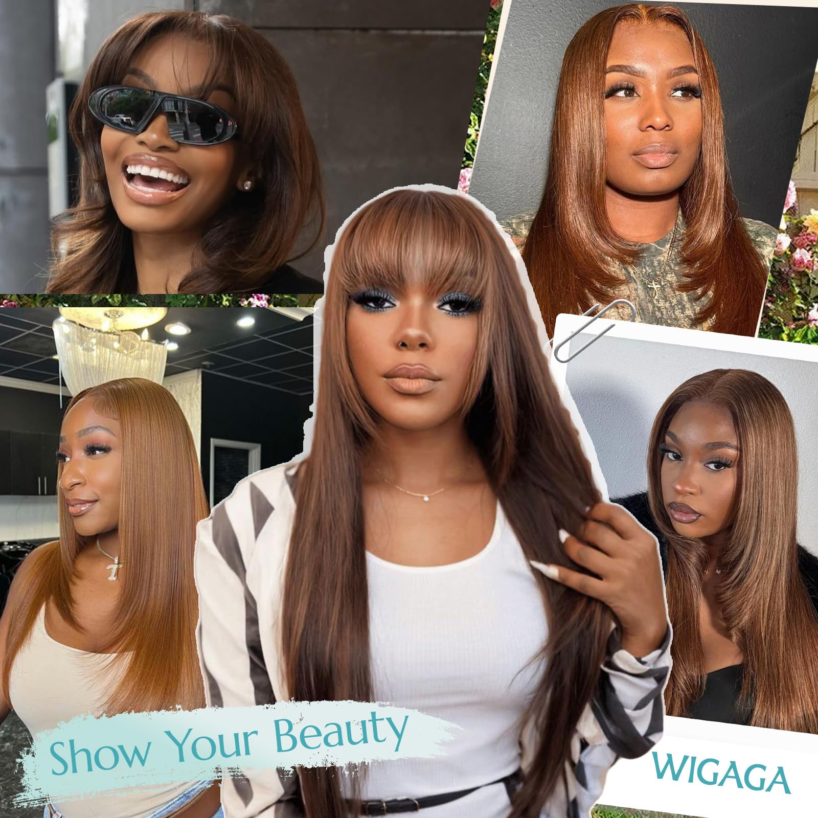 WIGAGA synthetic-wig human-hair-feel delivers soft texture and natural movement.