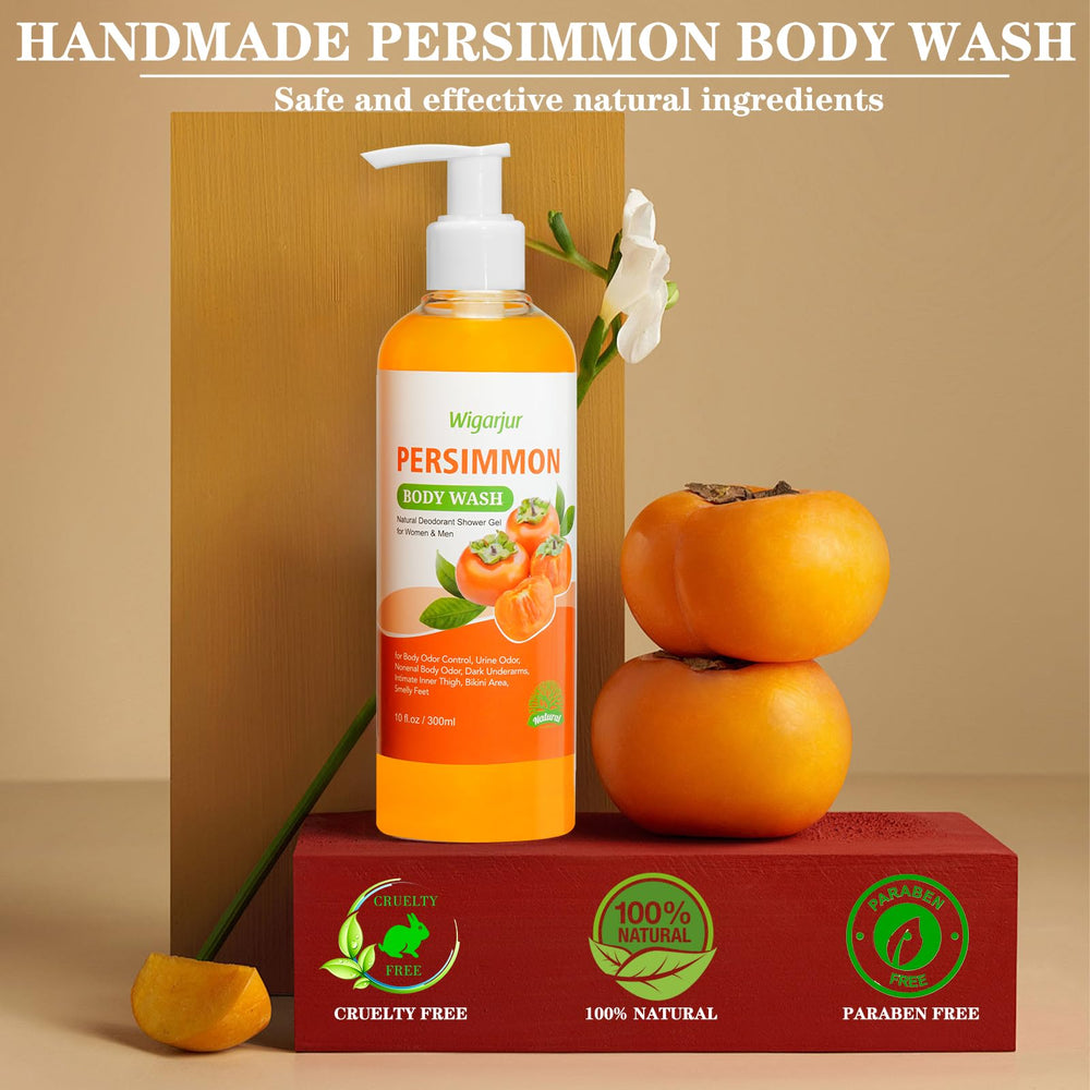 Wigarjur Persimmon Body Wash with natural ingredients for refreshed skin after workouts.
