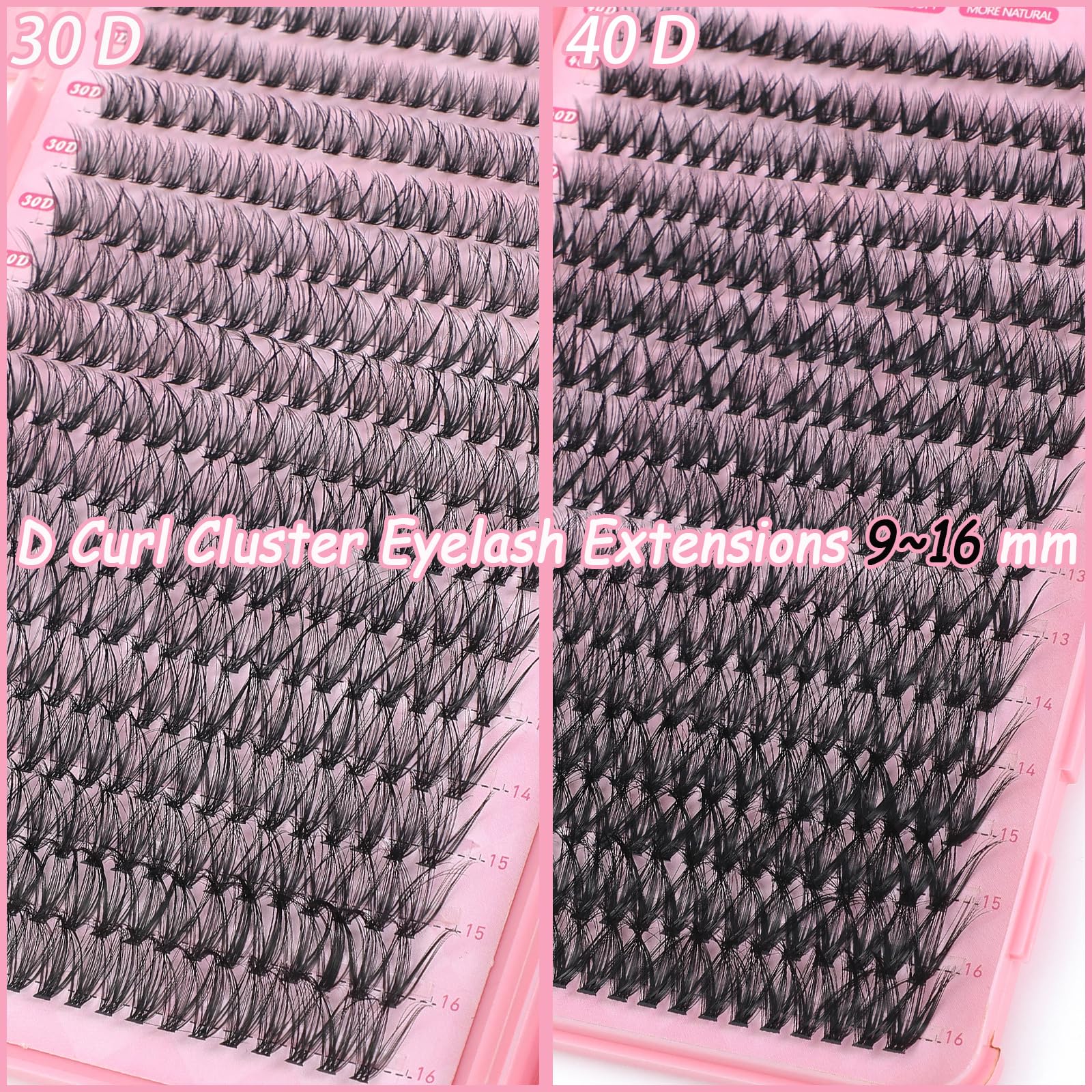 WIGICD Manga Lash Clusters with 9–16 mm lengths for customizable density.