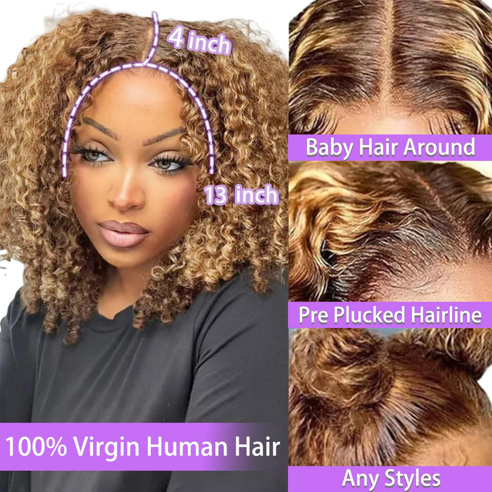 wigklee honey blonde ombre lace front provides seamless parting.