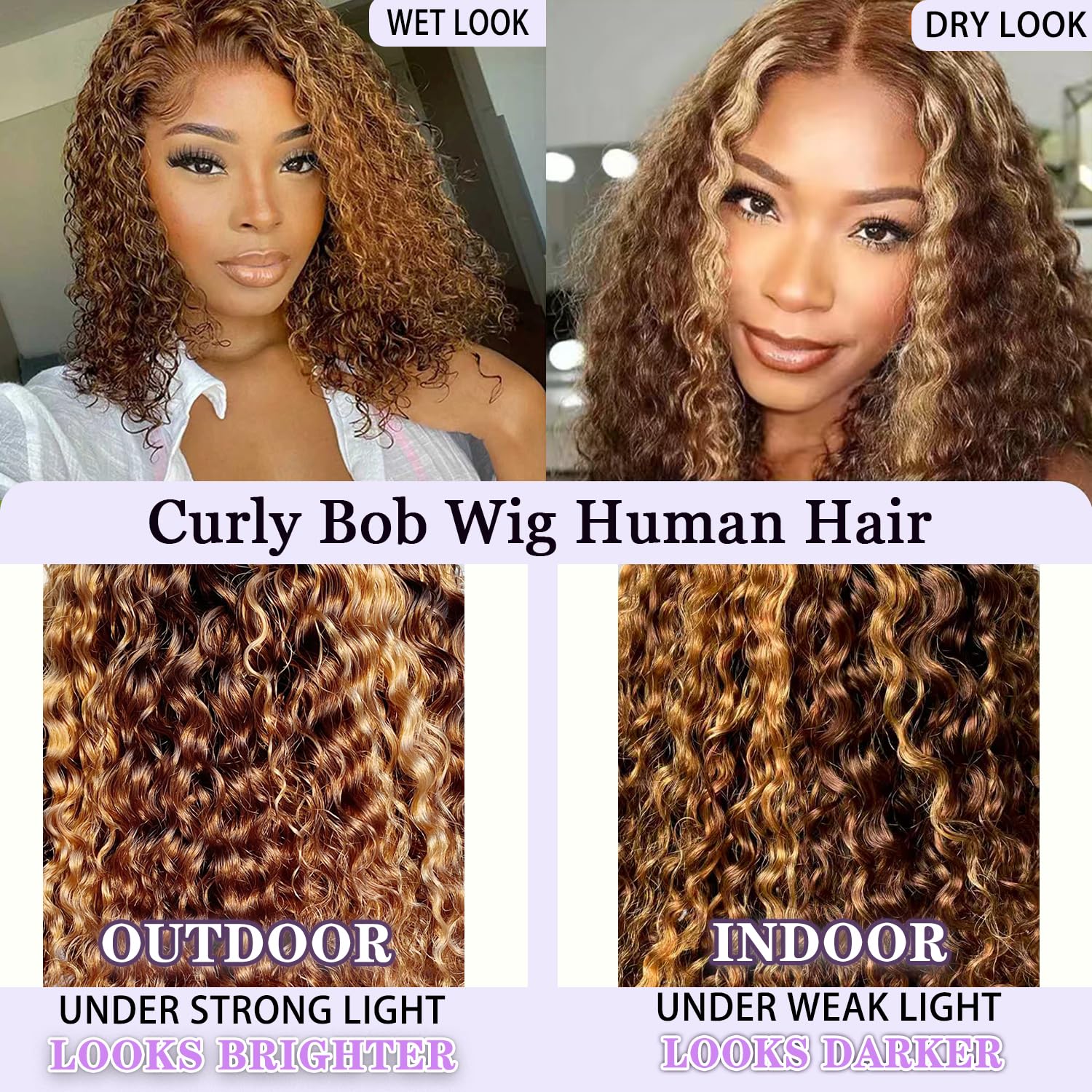 wigklee 14-inch short curly bob for versatile styling.