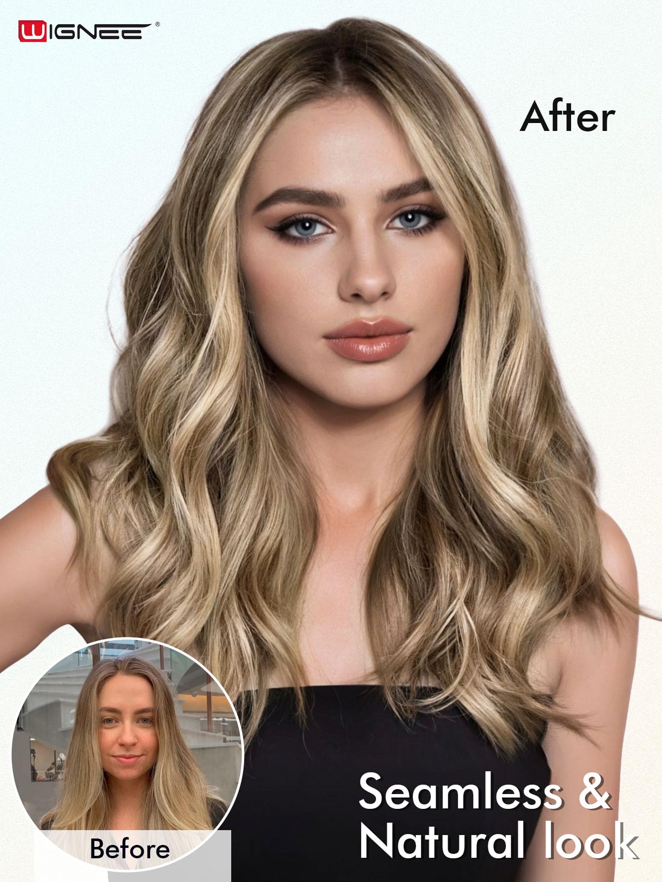 WIGNEE glue-free design facilitates easy wear and removal.