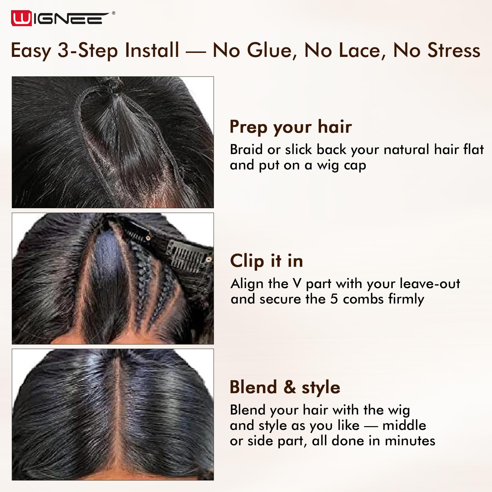 WIGNEE long wavy look studio shot highlights flow and movement