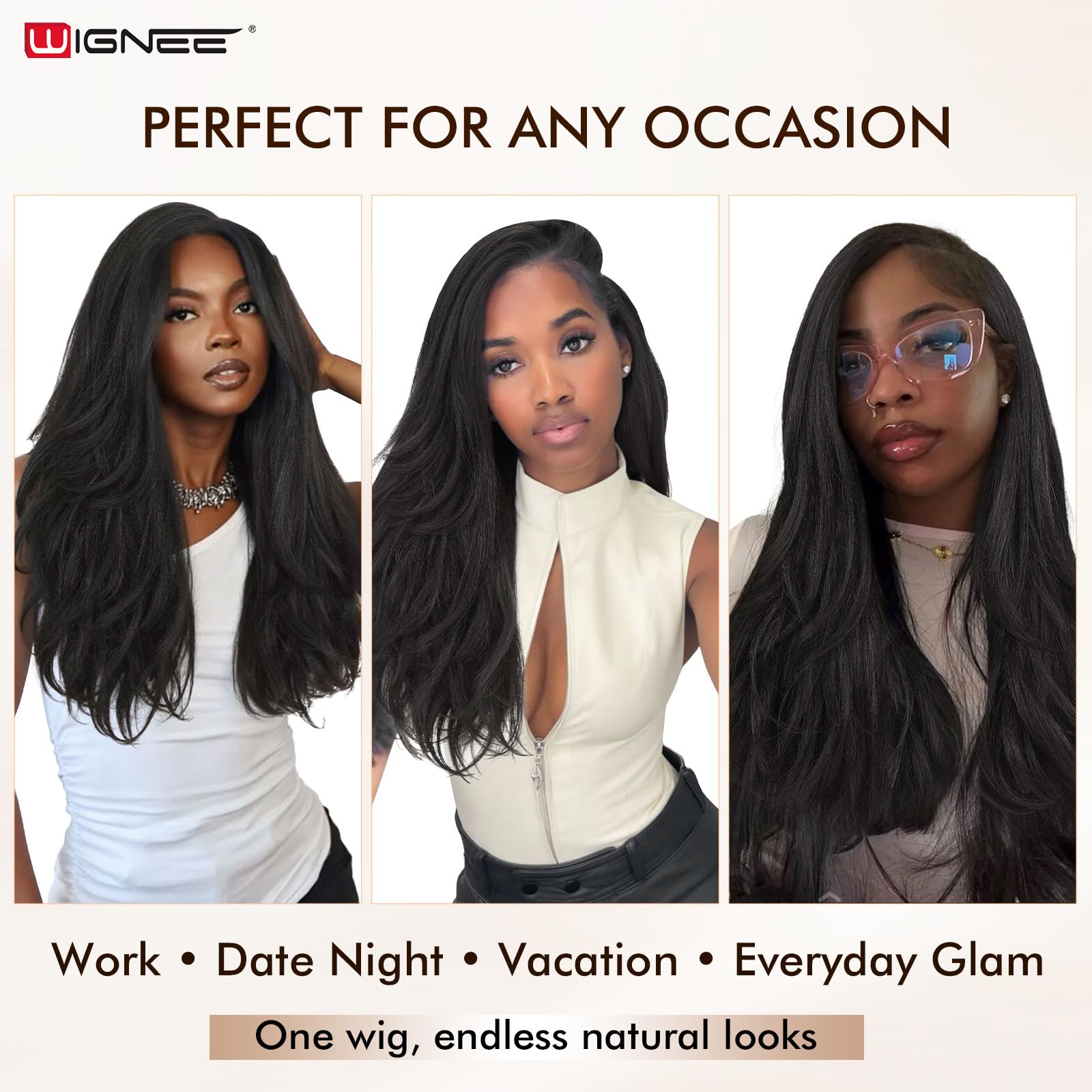 WIGNEE multi-part styling ideas example with middle or side part