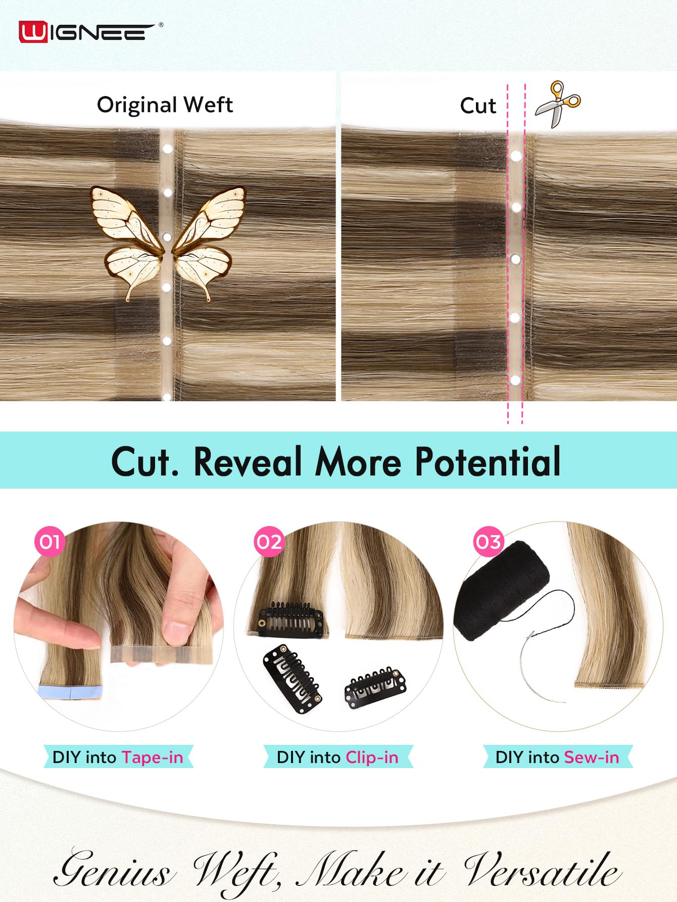 WIGNEE OVO blended blonde color demonstrates versatile shade matching.
