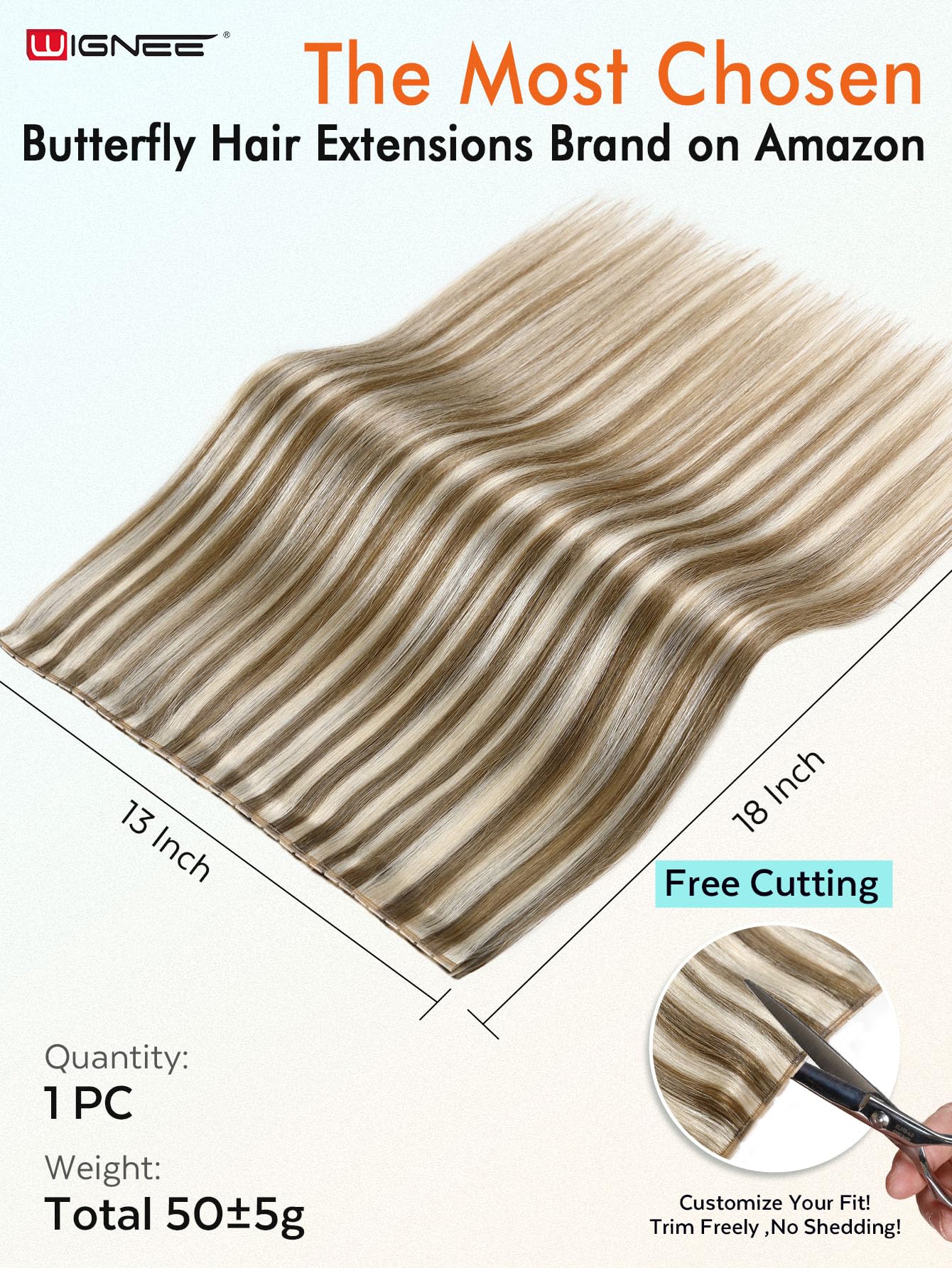 WIGNEE OVO 100% Remy hair strand showing silky texture and durability.