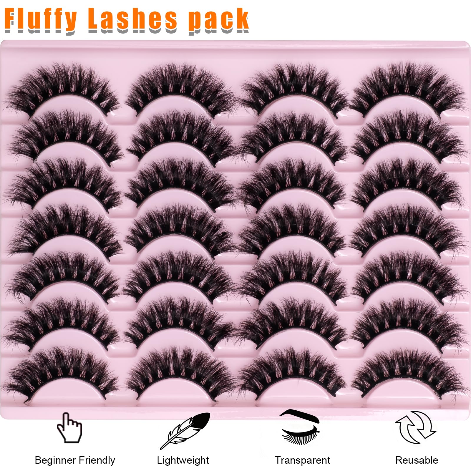 Wikbik Fluffy Mink Lashes 14-pair set ready for backups
