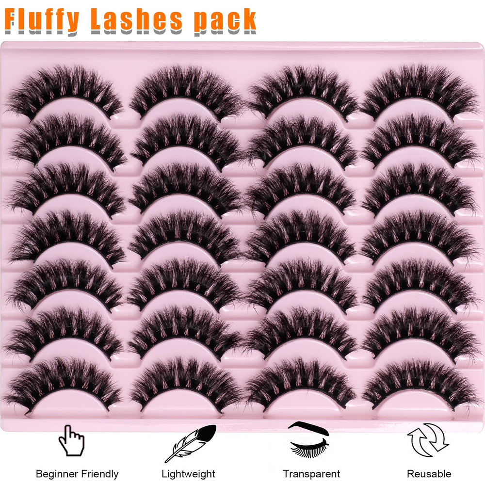 Wikbik Fluffy Mink Lashes 14-pair set ready for backups