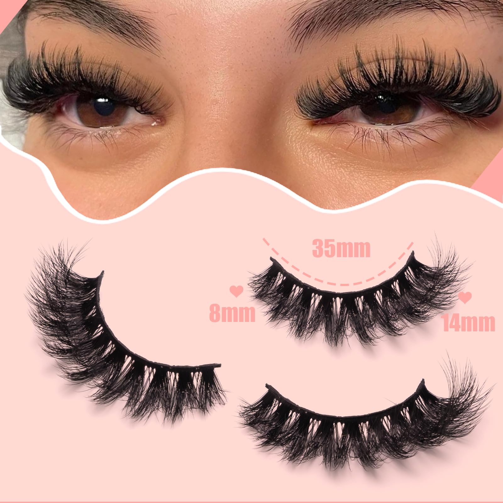 Wikbik Fluffy Mink Lashes packaging showing 14-pair multi-pack