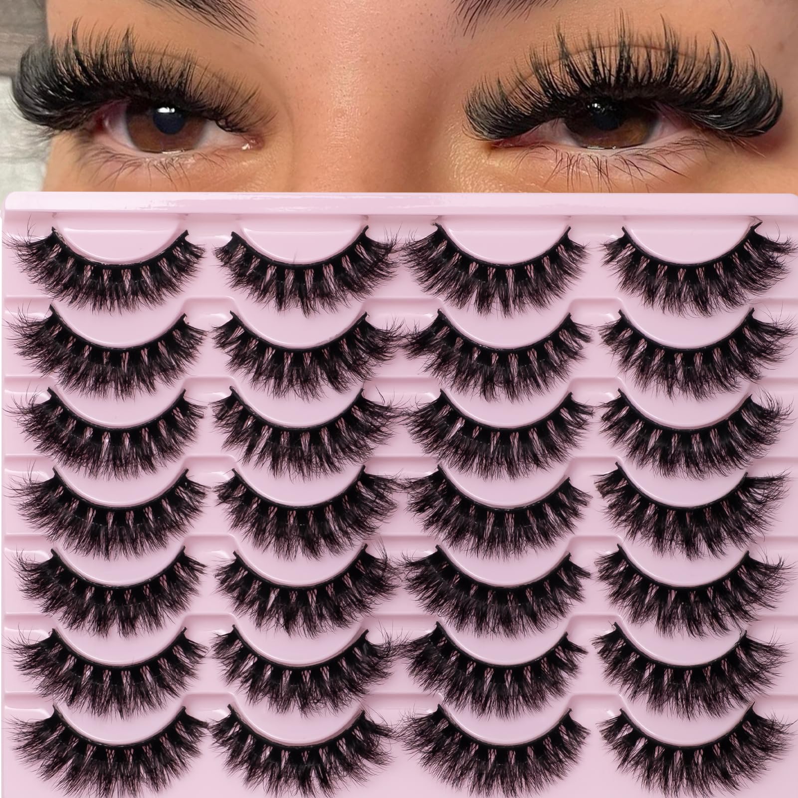 Wikbik Fluffy Mink Lashes 8D Cat Eye for dramatic evening look
