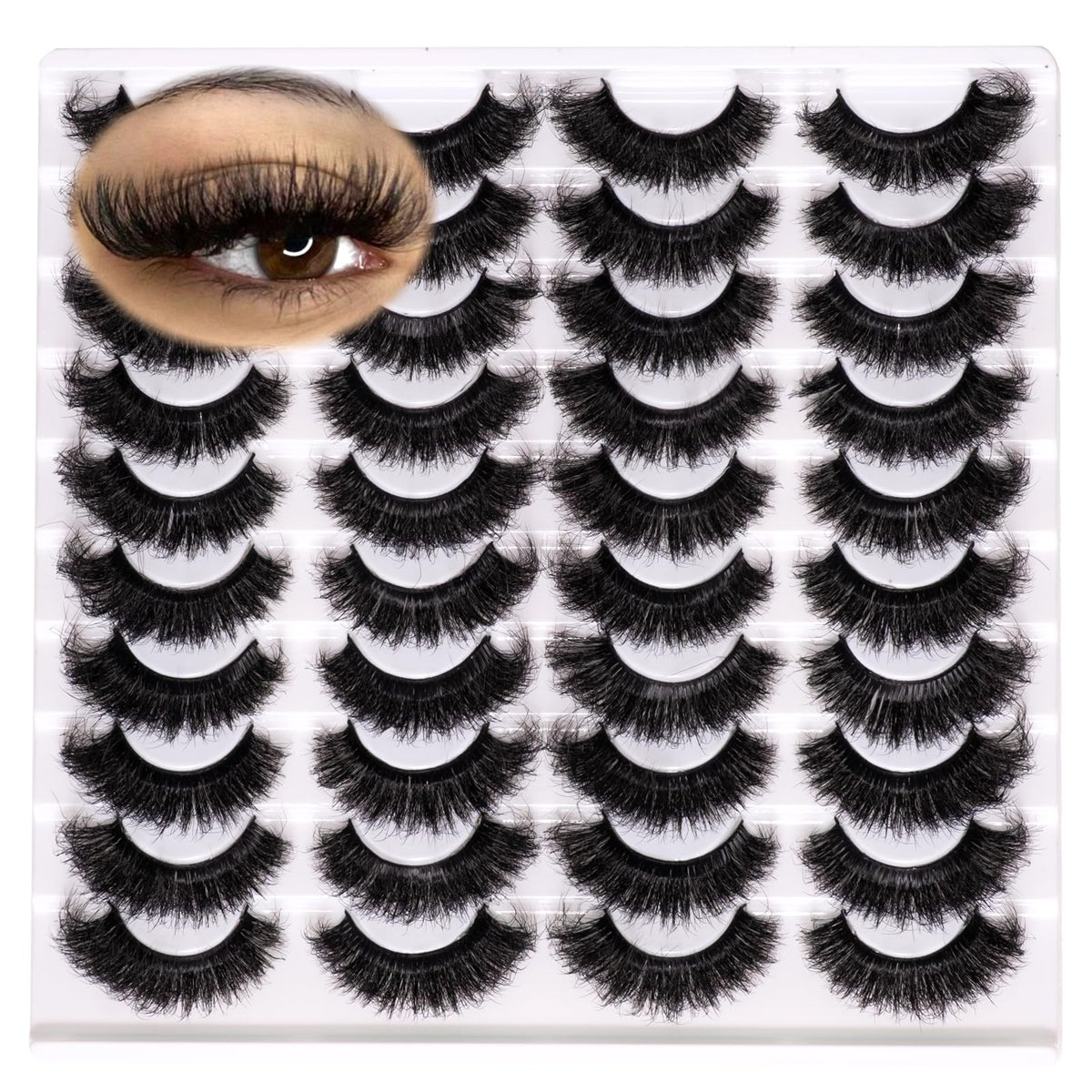Wikbik Mink Lashes Fluffy 20mm Stirps for bold cat-eye looks all day