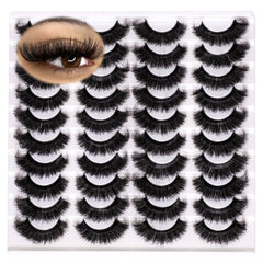 Wikbik Mink Lashes Fluffy 20mm Stirps for bold cat-eye looks all day