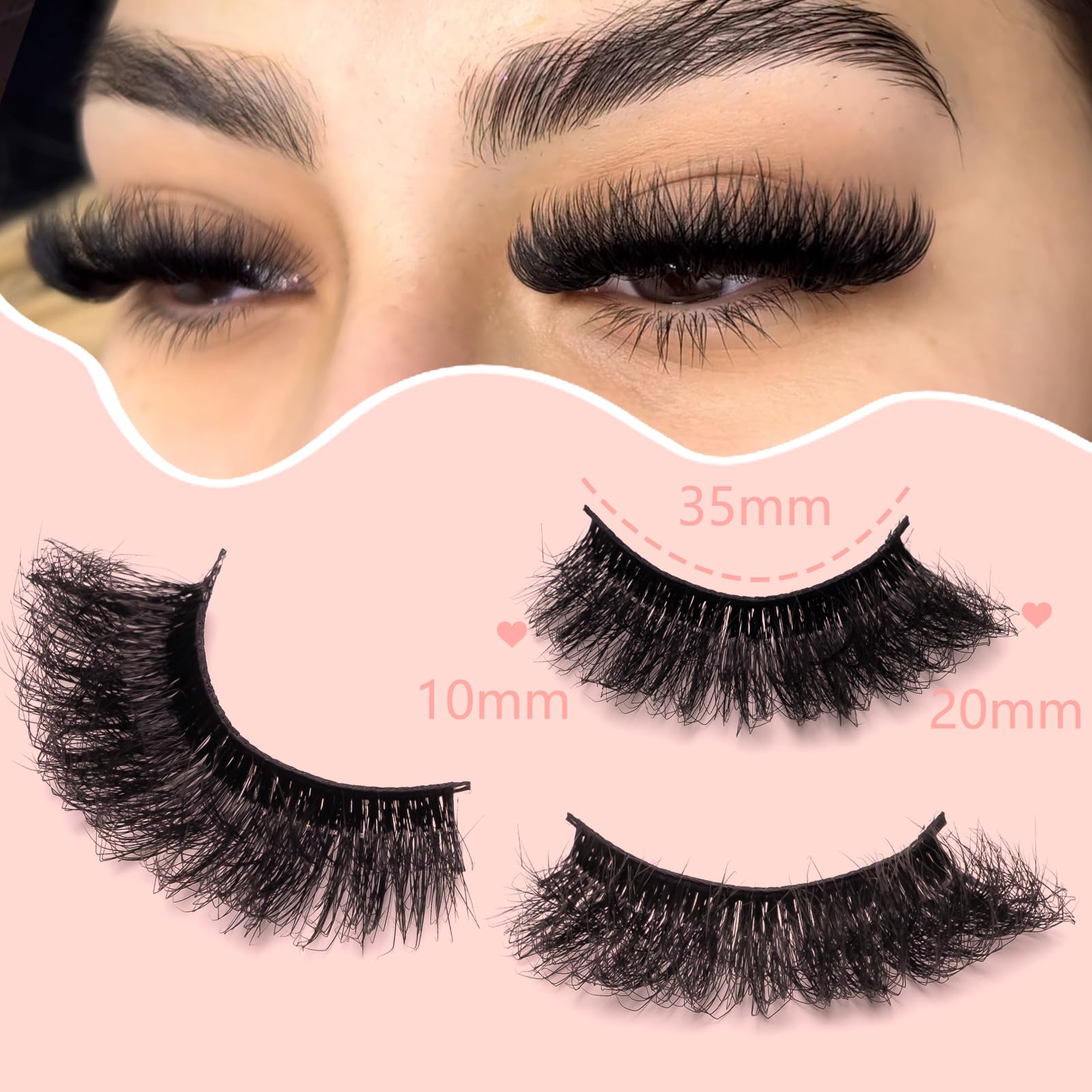 Wikbik Mink Lashes Fluffy 20mm Stirps lightweight comfort for daily wear